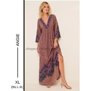 MSRP: $68 | ✨ Angie Boho Empire Waist Maxi Dress – XL (fits L-XL)✨SAME DAY SHIP